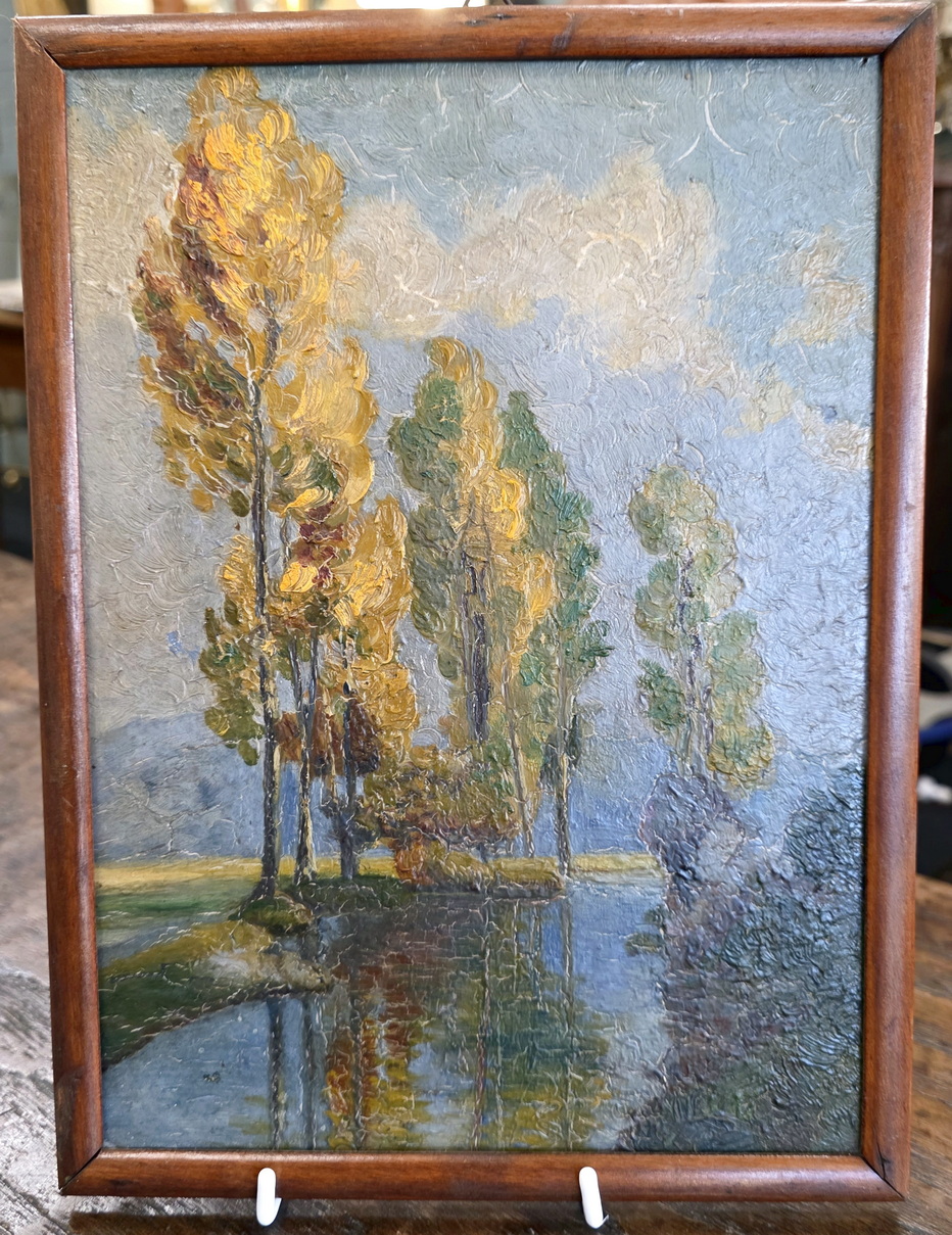 A French River Landscape Painting